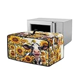 Wanzuoeng Staubschutz für Toaster, Ofen, Luftfritteuse, Kuh-Sonnenblumen-Druck, waschbar,...
