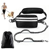 Joggingleine Hunde, Elastische Bauchgurt Hundeleine mit Reflektierend Elastisch Laufleine...