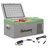 Outsunny Kompressor Kühlbox 16L, Tragbare Gefrierbox Auto bis -20°C, 12/24V DC & 100-240V AC,...