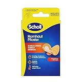 Scholl Hornhaut-Pflaster zur Entfernung von Hornhaut an den Füßen, 4 Wirkstoffpflaster und 4...