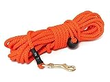 Mystique® Nylon Feldleine rund 7mm neon orange 40m Messing Karabinerhaken