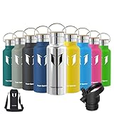 Super Sparrow Trinkflasche Edelstahl - 500ml - Auslaufsicher Thermoskanne, BPA-Frei Wasserflasche -...