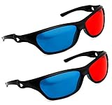 PRECORN 2er Set 3D Brille rot/Cyan (3D-Anaglyphenbrille) hochwertige Brille für 3D PC-Spiele, 3D...