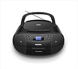 Roxel RCD-S90C Tragbarer CD- und Kassettenspieler mit FM-Radio, USB-Wiedergabe, AUX-Eingang,...