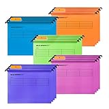 Hängemappen A4,QNLEMON 20 Stück Polypropylen Aktenschrank Hängemappen mit Tabs und Karteneinlagen...