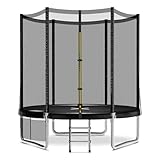 JUMMICO Trampolin Outdoor Ø 183/228/305/366/427 cm, Gartentrampolin für Kinder mit Leiter und...