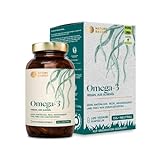 Nature Basics® Algenöl Omega 3 vegan | 120 (!) Kapseln hochdosiert im Glas | rein unverarbeitet...