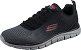Skechers Herren Track Ripkent Sneaker, Black Mesh Charcoal Trim, 48.5 EU
