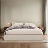 IDIMEX Polsterbett MARINI Doppelbett 140x200 cm in beige - Bett gepolstert mit Lattenrost, modernes...