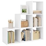 WOLTU weißes Regal für Buch Spielzeug, Bücherregal mit 6 Fächern, Schrank für Wohnzimmer...