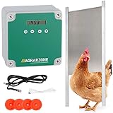 Agrarzone automatische Hühnertür Hühnerklappe | Türöffner Hühnerstall mit Zeitschaltuhr &...