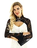 Lpdshaa Dame Koprispalle Aus Floralem Spitzen Transparente Bolero Mit Langen Ärmeln Für...