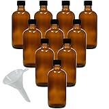 mikken 10 x braune Apothekerflasche 100ml made in Germany, inkl Beschriftungsetiketten + Trichter