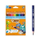 BIC Kids Buntstifte ECOlutions Evolution, Farbstifte Kinder, Ergonomische Dreikant-Malstifte zum...
