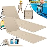 KESSER® 2er Set Strandmatte klappbar mit Verstellbarer Rückenlehne, Tragegurt, wasserdichter...