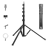 TARION Lichtstativ 200 cm Aluminium Lampenstativ Traglast 8 kg für Studio Outdoor Fotografie...