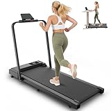 Laufband für Zuhause Klappbar, 2 in 1 Walking Pad Klappbar, 1-10 km/h Laufband Schreibtisch mit...