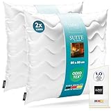 LILENO HOME 2er Set Kopfkissen 80x80 cm - 3-Kammer Hotelqualität Kissen 80x80 cm bis 95°C waschbar...