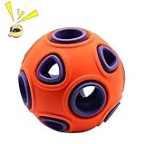 Hund Ball Interactive Hundespielzeug mit kleiner Glocke langlebige Gummikugel, IQ Treat Ball Puzzle...