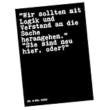 Mr. & Mrs. Panda Postkarte Wir sollten mit Logik... - Geschenk, Arbeitskollegin, Kollegin,...