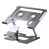 Laptop- und Telefonständer: Höhenverstellbarer Kühler, eingebauter leiser Lüfter, ergonomischer...