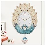 YUN Clock 3D Pfau Wanduhr Modische geräuschlose Pfauen Uhren Heimuhr Europäischen Haushalt Uhr...