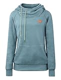 Cassiecy Hoodie Damen Winter Langarm Stehkragen Kapuzenpullover Warme Casual Pullover Hoody mit...