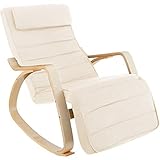 tectake® Schaukelstuhl mit Polster Auflage, Relaxsessel,Liegestuhl, Sessel für Wohnzimmer,...