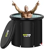 acetek Eisbad Tonne für Athleten mit Abdeckung 90cm，477L tragbares Ice Bath tub für...