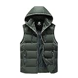 Puffer Weste Damen - Weste Damen Ärmellose Hooded Freizeitweste mit Gefüttert Warm mit Abnehmbarer...