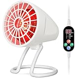 Hoakya Infrarotlampe, 150W Infrarot Wärmestrahler, Rotlichtlampe Wärmelampe mit 10-90min Timer &...