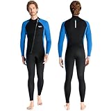 Herren-Neoprenanzug, 3 mm, durchgehender Tauchanzug, Front-Reißverschluss, Stretch-Neopren,...