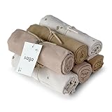 Saga Copenhagen Vidar Spucktücher Baby 70x70 cm (6er Packung) | Saugfähige GOTS-Zertifizierte...