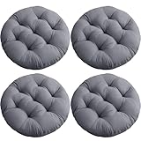 Sitzkissen Rund 40cm - 4 Stück Bequemes Stuhlkissen, Rutschfest Waschbare Sitzpolster, Bodenkissen...