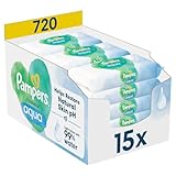 Pampers Harmonie Aqua Feuchttücher 15 Packungen mit jeweils 48 Feuchttüchern - 720 Feuchttücher,...