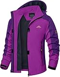 TACVASEN Damen Regenjacke Wasserdicht Wanderjacke Outdoor Atmungsaktiv Funktionsjacke Winddicht...