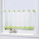 Joyswahl Bistrogardine Voile Schlaufen Scheibengardine Mia Küchen Transparenter Vorhang HxB 45x90cm...