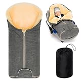 Zamboo Lammfell Fußsack für Babyschale und Kinderwagen Wanne - Universal Baby Winterfußsack aus...