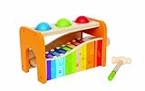Hape Xylophon und Hammerspiel mit ausziehbarem Xylophon, langlebiges Holzspielzeug für Kleinkinder,...