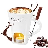 Schokofondue Tasse, Keramik Schokoladenfondue, Schokoladen-Hot-Pot-Schmelzbecher, Mehrzweck...