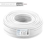 EDISION CCS-100 Koaxialkabel 100m, Antennenkabel 110dB Indoor PVC Weiß, Stahl/Kupfer Innenleiter...