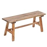 DESIGN DELIGHTS Vintage HOLZBANK ANZIO 90x26x39cm(LxBxH), rustikale Sitzbank Altholz Look Holzbank