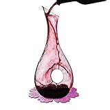 WOQO Wein Dekanter, 1.2L Rot Wein Karaffe, Kristallglas Weindekantierer, Wein Geschenke, Wein...