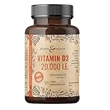 Vitamin D3 20000 Depot - 365 Tabletten - Hochdosiertes Vitamin D3 - Vitamin D Tabletten - Vitamin D...