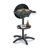 SEVERIN Barbecue-/Standgrill mit Haube, Elektrogrill mit Thermostat, Grillplatte mit keramischer...