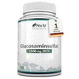 Glucosamin Sulfat 1500mg 2KCI Hochdosiert - 365 Tabletten - Versorgung für ein Jahr - Hochwertig -...