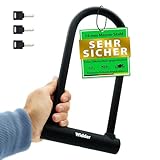 WIDDER Extrem Sicheres Fahrradschloss Bügelschloss [Chrom-Stahl Sicherheitsstufe 15] – 18mm...