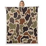 Erosebridal Camouflage-Fleece-Decke, 152 x 203 cm, Tarnmuster, Jagd, Hirsch, Sherpa-Decke, Grün,...