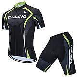 AICTIMO Fahrradtrikot und Shorts Set Fahrradbekleidung, Oberteil + Shorts, XL