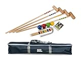 GICO Qualitäts Krocketspiel/Krocket/Crocket für 4 Spieler (100 cm Erwachsenengröße) mit...